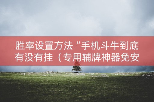 胜率设置方法“手机斗牛到底有没有挂（专用辅牌神器免安装）