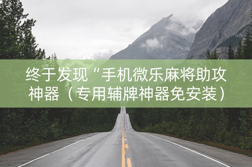 终于发现“手机微乐麻将助攻神器（专用辅牌神器免安装）