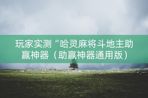 玩家实测“哈灵麻将斗地主助赢神器（助赢神器通用版）