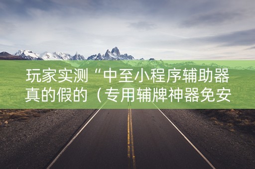 玩家实测“中至小程序辅助器真的假的（专用辅牌神器免安装）
