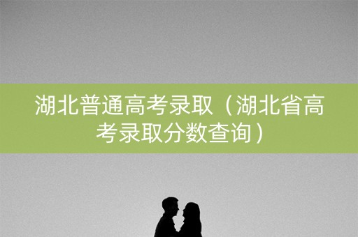 湖北普通高考录取（湖北省高考录取分数查询）
