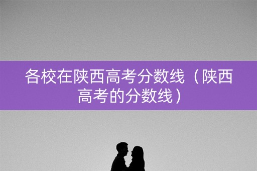 各校在陕西高考分数线（陕西高考的分数线）