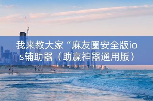 我来教大家“麻友圈安全版ios辅助器（助赢神器通用版）