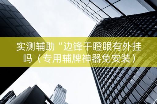 实测辅助“边锋干瞪眼有外挂吗（专用辅牌神器免安装）