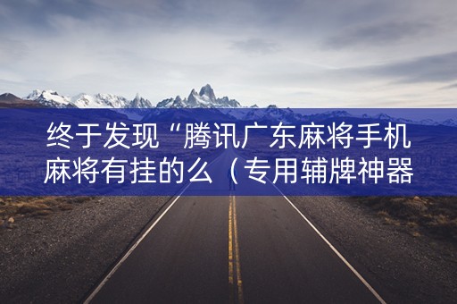 终于发现“腾讯广东麻将手机麻将有挂的么（专用辅牌神器免安装）