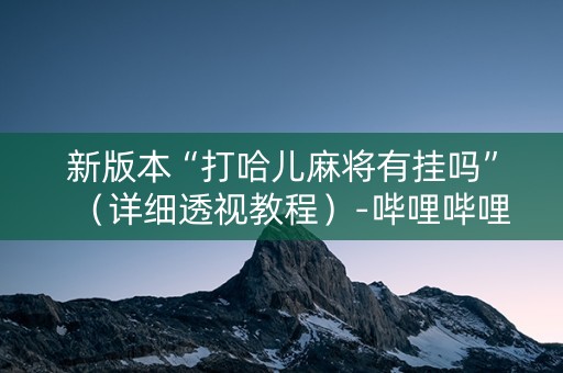 新版本“打哈儿麻将有挂吗”（详细透视教程）-哔哩哔哩
