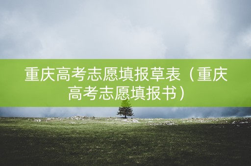 重庆高考志愿填报草表（重庆高考志愿填报书）