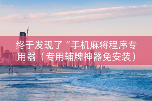 终于发现了“手机麻将程序专用器（专用辅牌神器免安装）