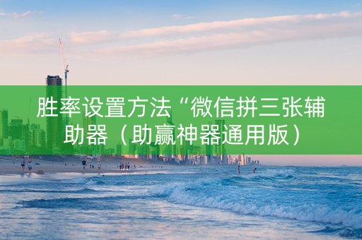 胜率设置方法“微信拼三张辅助器（助赢神器通用版）