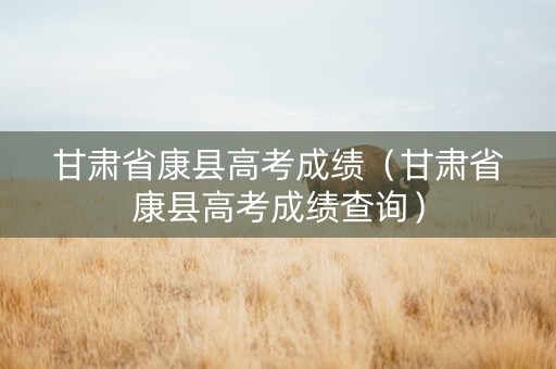 甘肃省康县高考成绩（甘肃省康县高考成绩查询）
