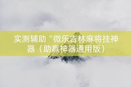 实测辅助“微乐吉林麻将挂神器（助赢神器通用版）