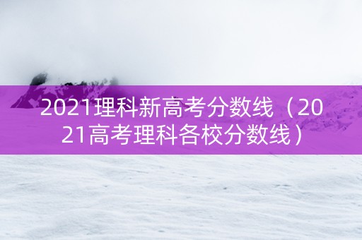 2021理科新高考分数线（2021高考理科各校分数线）