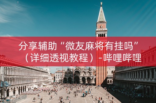 分享辅助“微友麻将有挂吗”（详细透视教程）-哔哩哔哩