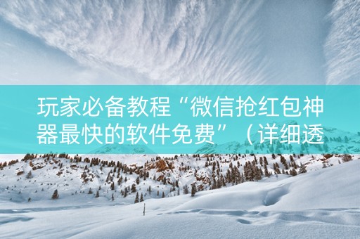 玩家必备教程“微信抢红包神器最快的软件免费”（详细透视教程）-哔哩哔哩