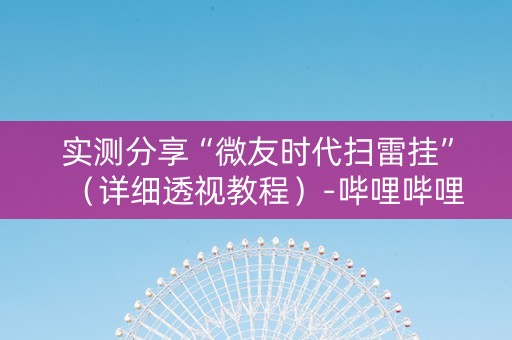 实测分享“微友时代扫雷挂”（详细透视教程）-哔哩哔哩