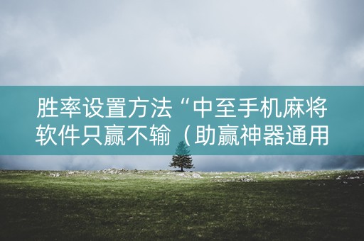 胜率设置方法“中至手机麻将软件只赢不输（助赢神器通用版）