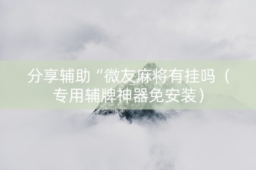 分享辅助“微友麻将有挂吗（专用辅牌神器免安装）