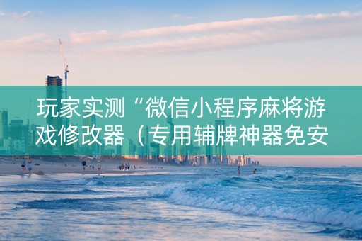 玩家实测“微信小程序麻将游戏修改器（专用辅牌神器免安装）