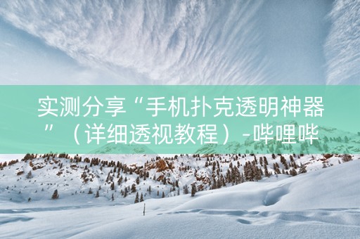 实测分享“手机扑克透明神器”（详细透视教程）-哔哩哔哩