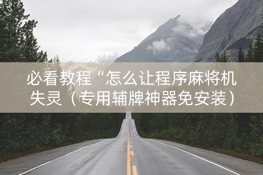 必看教程“怎么让程序麻将机失灵（专用辅牌神器免安装）