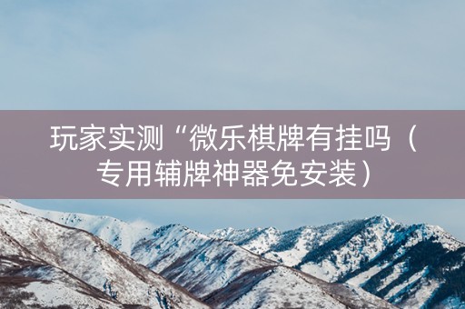 玩家实测“微乐棋牌有挂吗（专用辅牌神器免安装）