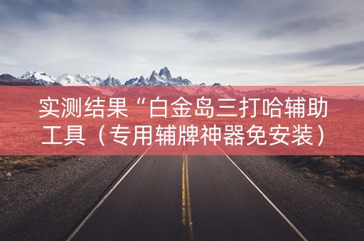 实测结果“白金岛三打哈辅助工具（专用辅牌神器免安装）