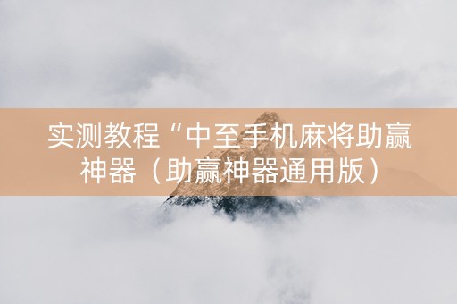 实测教程“中至手机麻将助赢神器（助赢神器通用版）