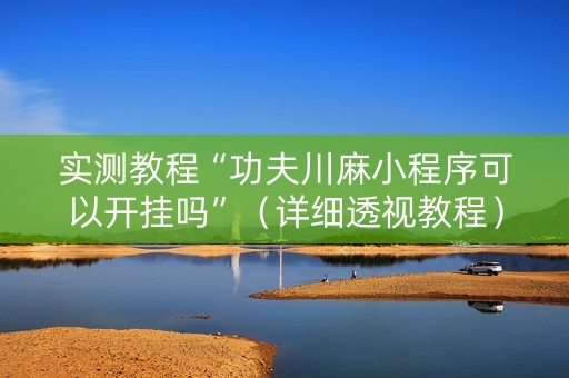 实测教程“功夫川麻小程序可以开挂吗”（详细透视教程）-哔哩哔哩