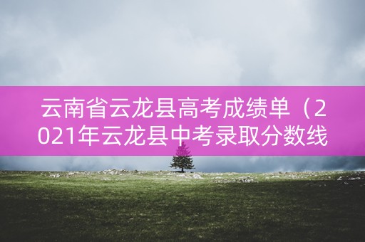 云南省云龙县高考成绩单（2021年云龙县中考录取分数线）