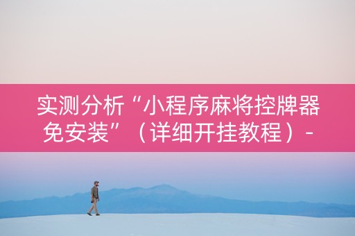 实测分析“小程序麻将控牌器免安装”（详细开挂教程）-哔哩哔哩