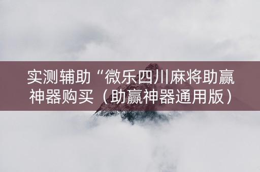 实测辅助“微乐四川麻将助赢神器购买（助赢神器通用版）