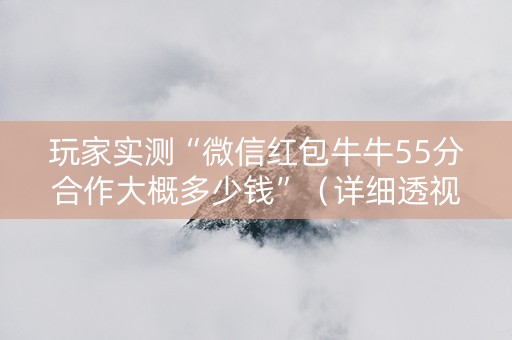 玩家实测“微信红包牛牛55分合作大概多少钱”（详细透视教程）-哔哩哔哩