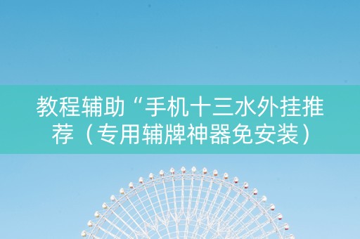 教程辅助“手机十三水外挂推荐（专用辅牌神器免安装）