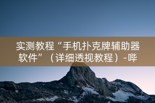 实测教程“手机扑克牌辅助器软件”（详细透视教程）-哔哩哔哩