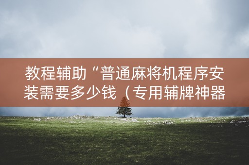 教程辅助“普通麻将机程序安装需要多少钱（专用辅牌神器免安装）