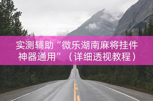 实测辅助“微乐湖南麻将挂件神器通用”（详细透视教程）-哔哩哔哩