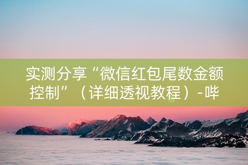 实测分享“微信红包尾数金额控制”（详细透视教程）-哔哩哔哩