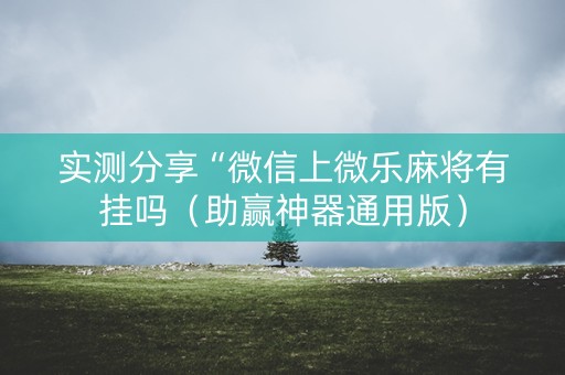 实测分享“微信上微乐麻将有挂吗（助赢神器通用版）