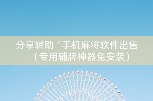 分享辅助“手机麻将软件出售（专用辅牌神器免安装）