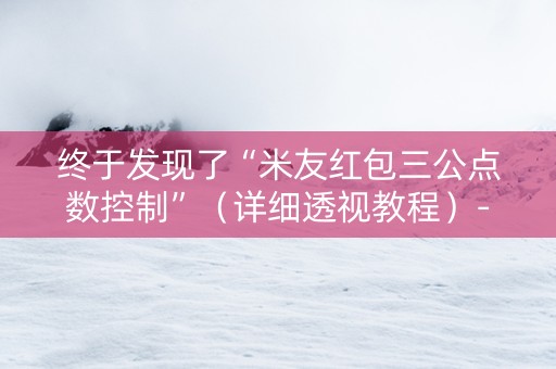 终于发现了“米友红包三公点数控制”（详细透视教程）-哔哩哔哩