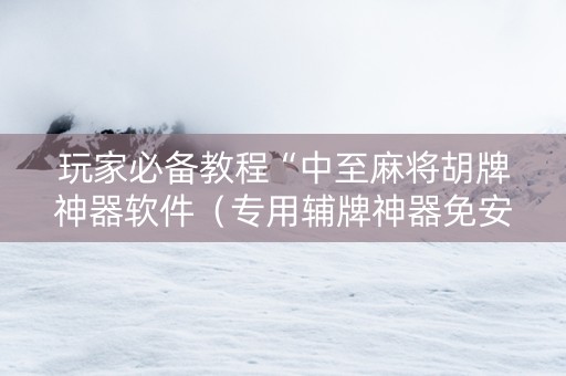 玩家必备教程“中至麻将胡牌神器软件（专用辅牌神器免安装）