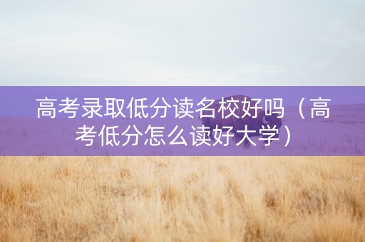 高考录取低分读名校好吗（高考低分怎么读好大学）