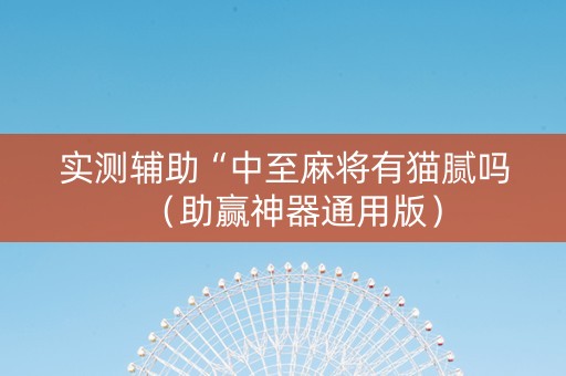 实测辅助“中至麻将有猫腻吗（助赢神器通用版）