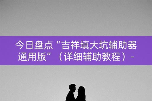 今日盘点“吉祥填大坑辅助器通用版”（详细辅助教程）-哔哩哔哩