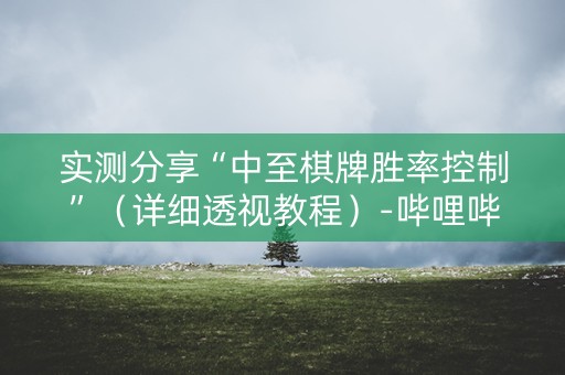 实测分享“中至棋牌胜率控制”（详细透视教程）-哔哩哔哩