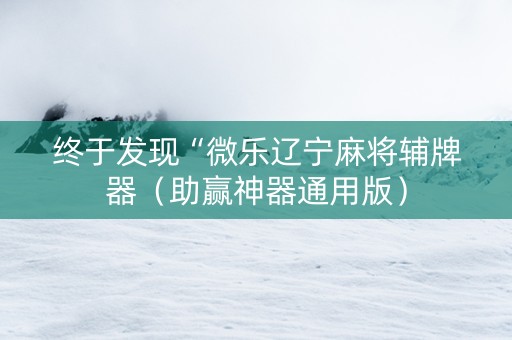 终于发现“微乐辽宁麻将辅牌器（助赢神器通用版）