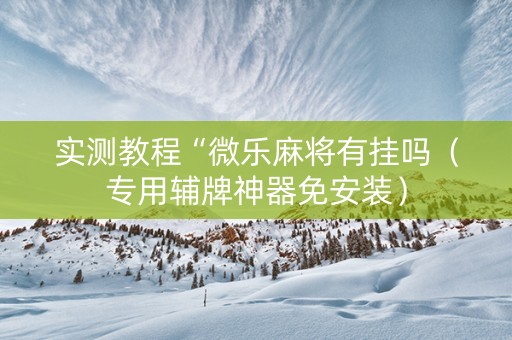 实测教程“微乐麻将有挂吗（专用辅牌神器免安装）