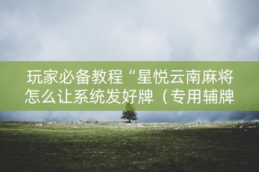 玩家必备教程“星悦云南麻将怎么让系统发好牌（专用辅牌神器免安装）