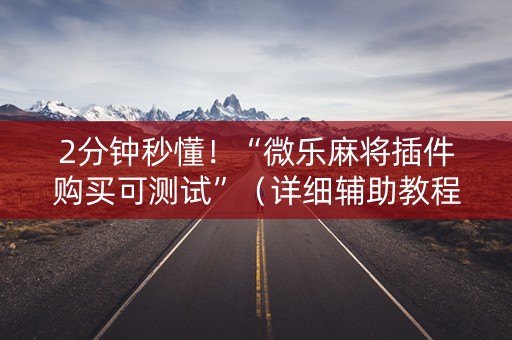 2分钟秒懂！“微乐麻将插件购买可测试”（详细辅助教程）-哔哩哔哩