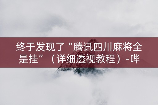 终于发现了“腾讯四川麻将全是挂”（详细透视教程）-哔哩哔哩